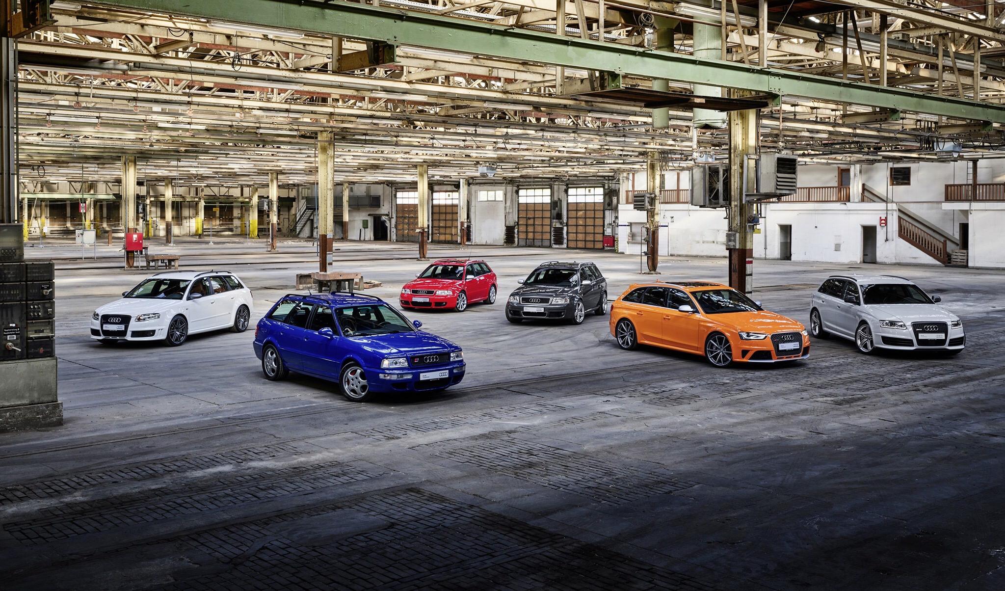 El Audi RS2 junto a sus sucesores.