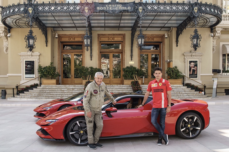 Claude Lelouch y Charles Leclerc.