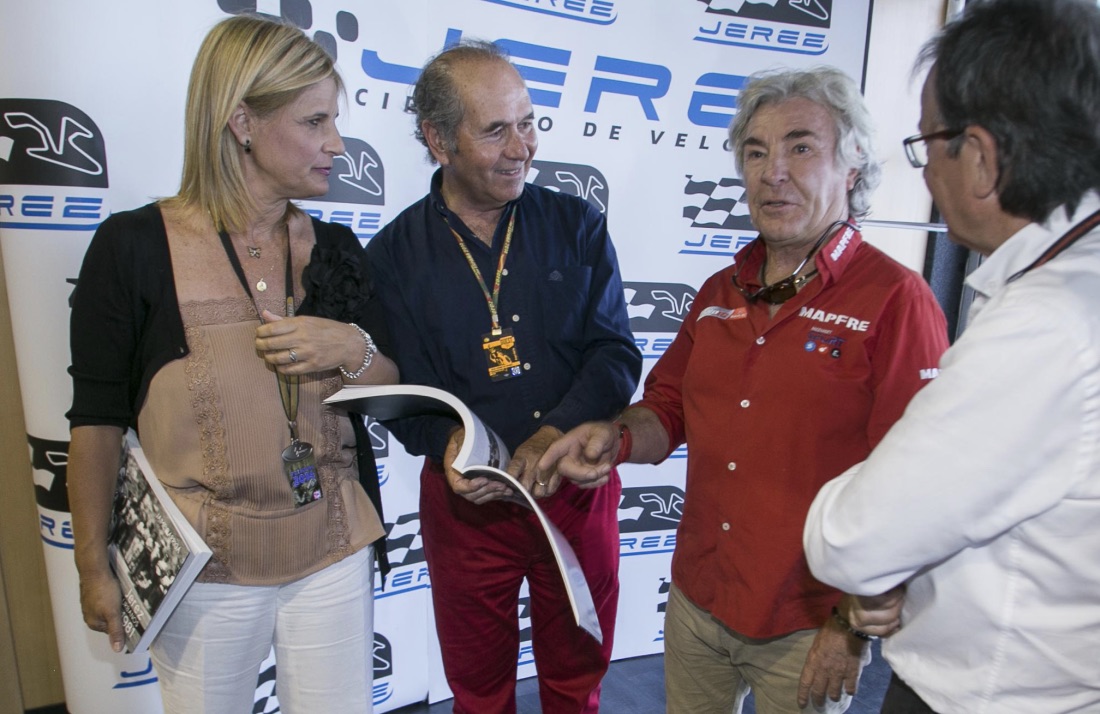 El autor, Ángel Nieto y la ex alcaldesa de Jerez.