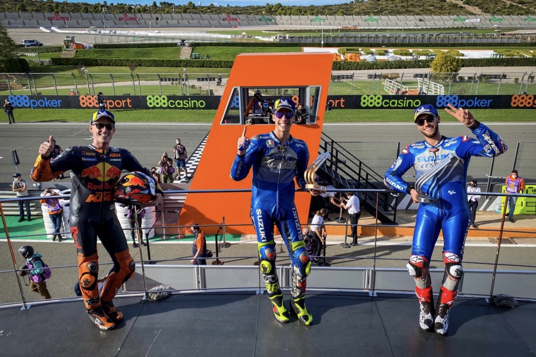 Podio del GP de Europa 2020 en Cheste.