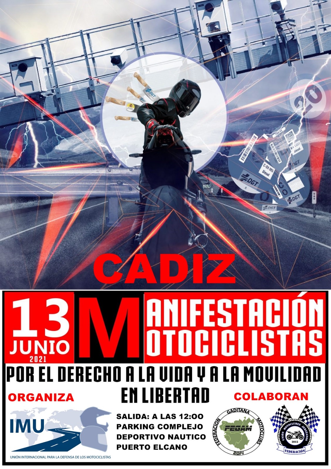 Manifestación Motociclista Cádiz 2021_cartel_laguiadelmotor.net